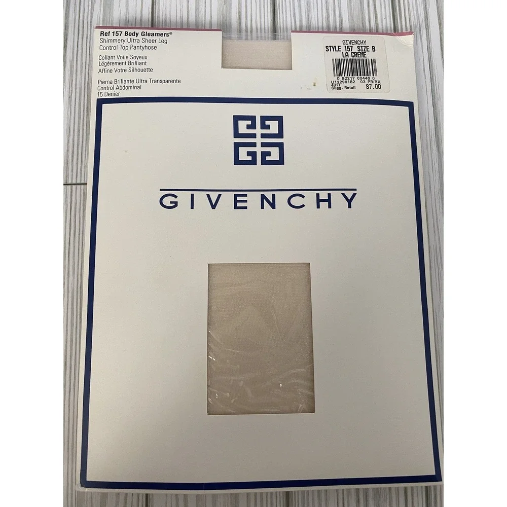 Givenchy Vintage Body Gleamers Pantyhose Shimmery Ultra Sheer SZ‎ B NIP La Creme